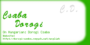 csaba dorogi business card